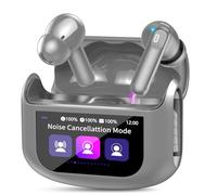 Ecouteurs Bluetooth sans Fil, Écouteurs Bluetooth 5.4 Écran Tactile LED Multifonction avec Mode 5 EQ, 48H Écouteurs sans Fil ANC Réduction du Bruit Mic avec HiFi Stéréo, Casque IP7 Etanche, Gris