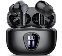 Ecouteurs Bluetooth sans Fil, Écouteurs Bluetooth 5.4 Oreillette Bluetooth Basses Immersives avec 4 ENC Mic, Casque Bluetooth sans Fil 46H avec Écran LED, Étanche IP7 Contrôle Tactile, Noir (2025)