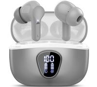Ecouteurs Bluetooth sans Fil, Écouteurs Bluetooth 5.4 Oreillette Bluetooth Basses Immersives avec 4 ENC Mic, Casque Bluetooth sans Fil 46H avec Écran LED, Étanche IP7 Contrôle Tactile, Gris (2025)