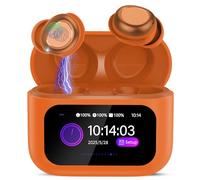 Ecouteurs Bluetooth Sans Fil, Mini Écouteurs de Sommeil avec Écran Tactile, HiFi Stéréo Casque Bluetooth 5.4 Appels Clairs, IP7 Étanche Écouteurs Intra-Auriculaires pour Dormir Sur le Côté, Orange