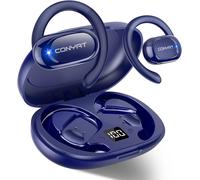 Ecouteurs Bluetooth Sans Fil Open Ear, Écouteurs Bluetooth 5.4 Hifi Stéréo Basses Avec 4 Mic Hd, Lecture 58H, Ip7 Étanche Casque Sport Avec Écran Led, Contrôle Tactile, Pour Courir/Vélo, Azul