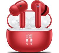 Ecouteurs Bluetooth Sans Fil, Oreillette Sans Fil 5.3 Avec 4 Enc Réduction Bruit Mic Écran Led Hifi Son Stéréo 42H Durée Lecture Sport Casque Contrôle Tactile Ip7 Étanche Pour Ios Android Rouge