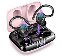 Écouteurs Bluetooth Sans Fil Sport 2022 avec Dual Mic, Réduction de Bruit, IP7 Étanche, 48H Stéréo, Casque USB-C Rose