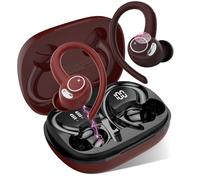 Ecouteurs Bluetooth sans Fil Sport, 2025 Écouteur Bluetooth 5.3 HiFi Stéréo, Ecouteurs sans Fil avec ENC Mic, Oreillette Bluetooth Running IP7 Étanche, 40H Casque Bluetooth Écran LED, Rouge Foncé