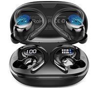 Ecouteurs Bluetooth sans Fil Sport, 2025 Écouteur Bluetooth5.4 avec 4 ENC Mic, 50H Ecouteurs sans Fil HiFi Stéréo, IP7 Étanche Oreillette Bluetooth Running, USB-C Charge Rapide, Écran LED Casque, Noir