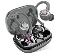 Ecouteurs Bluetooth sans Fil Sport, 2025 Headphones 5.4 HiFi Stéréo, Ecouteurs sans Fil avec ENC Mic, Ecouteur Pour Courir, IP7 Étanche Écouteur, 40H, Oreillette Sans Fil, Casque Écran LED, Gris