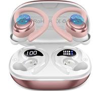 Écouteurs Bluetooth Sans Fil Sport, 60H, 28 Modes Sonores via l'App,Or rose | Oreillette Bluetooth 5.4, HiFi Stéréo, 4 ENC Mic, Driver 14,2 mm, IP7 Étanche, Ecouteurs sans Fil Running pour iOS Android