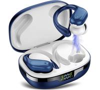 Ecouteurs Bluetooth sans Fil Sport, 60H Casque 5.3 avec CVC8.0 Antibruit, Ecouteurs sans Fil avec 4 ENC Mic, IPX7 Étanche Oreillette Bluetooth, Écouteurs pour Running Blanc Bleu