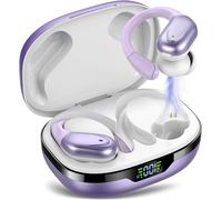 Ecouteurs Bluetooth Sans Fil Sport, 60H Casque 5.3 Avec Cvc8.0 Antibruit, Ecouteurs Sans Fil Avec 4 Enc Mic, Ipx7 Étanche Oreillette Bluetooth, Écouteurs Pour Running Blanc Violet
