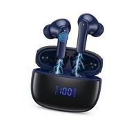 Ecouteurs Bluetooth sans Fil Sport, Écouteur Bluetooth 5.3 HiFi Stéréo avec 4 ENC Réduction Antibruit Mic, Oreillette Bluetooth Running IP7 50H Basses Profondes Casque Bluetooth Écran LCD - Bleu Foncé