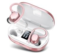 Ecouteurs Bluetooth sans Fil Sport, Écouteurs Bluetooth 5.3 avec 4 ENC Réduction Antibruit Mic Casque Bluetooth Hi-FI Son Stéréo, 128 Heures Durée de Lecture, IP7 Etanche, Écran LED, Contrôle Tactile