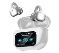 Écouteurs Bluetooth sans Fil Sport Écouteurs Clip Oreille, avec ENC Réduction Antibruit Mic, Ecouteur Traducteur Instantané, Tactile Multifonction, Casque pour Android iOS,Argent