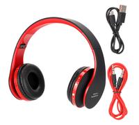 Écouteurs Bluetooth stéréo haute définition, pliables et rechargeables, double mode pour une musique non-stop (noir et rouge élégants)