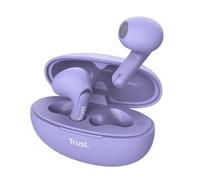 Trust Yavi Ecouteurs Bluetooth sans Fil avec 2 Microphones ENC Réduction Anti-Bruit, 23H de Lecture, 35% Plastiques Recyclés, Écouteur Bluetooth Oreillette in Ear Buds Android iPhone - Pourpre