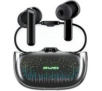 Écouteurs Bluetooth TWS AWEI 5.3 avec station d'accueil, noirs