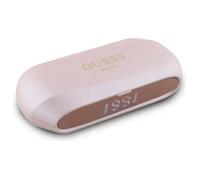 Écouteurs Bluetooth TWS + étui de chargement (rose) Logo imprimé métallique allongé Guess Rose