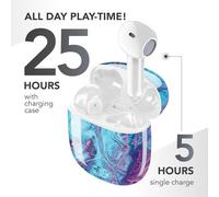 Écouteurs Bluetooth Tws Fantasy - Design Capsule - Sans Fil - Boîtier De Charge - Microphone - Play Time Jusqu'À 25 Heures D'Écoute - De Nombreuses Couleurs Et Motifs Disponibles