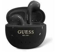 Écouteurs Bluetooth TWS Guess effet brillant avec logo classique imprimé en forme d'œuf et étui de chargement (noir)