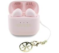 CG MOBILE Guess Charm TWS Écouteurs sans Fil avec Effet Brillant et Logo Classique Rose