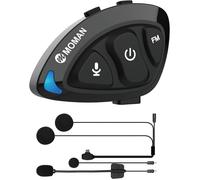Écouteurs Casque Moto, Rs-S Compact Kit Main Libre Moto Sans Fil 5.1 Casque Scooter Haut-Parleurs Hi-Fi Réduction Du Bruit Radio Fm/Bouton Adapté Aux Gants/Ia Commande Vocale/Ipx6 [CAS6211080]