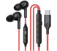 Écouteurs de jeu avec puce de traitement du signal numérique pour le son de latence et mode clic pour iPhone 15 Plus, compatible avec type C, blanc et vert (B)