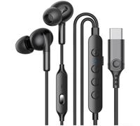 Écouteurs de jeu avec traitement du signal et mode clic pour iPhone 15/16, Type C 3,5 mm Casque filaire avec contrôle du volume, blanc et vert (D)