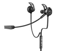 écouteurs de jeu Casque de réduction de bruit Casque détachable HD avec micro long et basses profondes écouteurs stéréo Surround, Noir