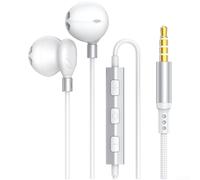 Écouteurs de jeu filaires avec micro 14,2 mm Pilote intra-auriculaire Isolation du bruit pour PS5 PC Mobile (Blanc)