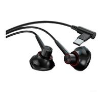 Écouteurs de jeu filaires avec microphone, USB-C de type C et 3,5 mm pour casque semi-intra-auriculaire pour Battle Royale, pour un positionnement sonore précis et une isolation phonique, vert
