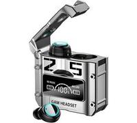 Ecouteurs de jeu M25, casque de jeu double Mode,Ecouteurs de jeu True Wireless,contrôle tactile par empreinte digitale dans l'oreille,Argent