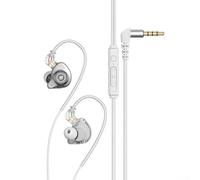 Écouteurs de jeu professionnels HiFi, multi-pilotes pour IEM hybride avec contrôle du volume, écouteurs de sport pour PC pour Xbox Switch, cordon de 1,2 m sans enchevêtrement (argent)