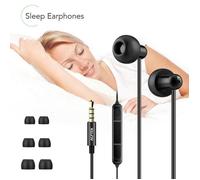 Écouteurs de Sommeil Anti Bruit Casque Doux Silicone Intra Auriculaires avec Micro-Contrôle pour Dormir-Sport-Méditation-Relaxation
