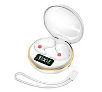 Avizar Écouteurs de Sommeil sans fil ultra-plats anti-bruit Boîtier LED Blanc