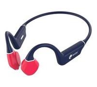 Écouteurs de sport à conduction osseuse Leotec Kuri Bluetooth 5.4 - Autonomie jusqu'à 12 heures - Batterie 180mAh - Résistance IPX5 - Couleur Bleu/Rouge G