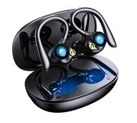 Écouteurs de sport sans fil avec contour d'oreille flexible, Bluetooth 5.3 offrant un son stéréo haute fidélité, idéaux pour les entraînements