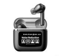 Écouteurs de traduction linguistique en temps réel, design sans fil pour les voyages et la communication interculturelle (noir)