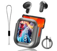 Écouteurs de traduction NE20 sans fil Bluetooth 5.4 AI Translator Écouteurs avec écran tactile LCD/LED, stéréo HD, batterie 48H, IPX6, casque de sport étanche avec suppression du bruit (noir)