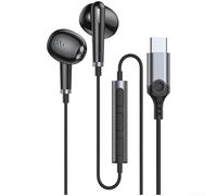 Écouteurs de type C pour 16 15 Pro Max pour iPad Air pour mini pour Google Pixel 10 9 Casque filaire USB-C Noir (E)