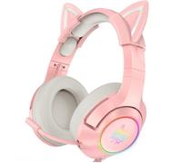 Écouteurs d'oreille de chat Casque avec micro pour Xbox one / PS4 / PC / Nintendo Switch- Rose
