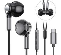 Écouteurs ergonomiques USB Type C pour Samsung Galaxy S21FE, son surround pour Pixel 7, réduction de bruit, design magnétique, de bonne qualité