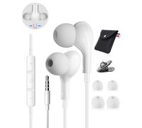 Ecouteurs Filaire 3,5 mm Jack Ecouteur Intra-Auriculaires avec Microphone | Anti-Bruit Casque Fil Deep Bass Jack 3,5mm pour Samsung,iPhone,Huawei,Gaming,Mp3 Player,PC,Auto AUX,Tablettes