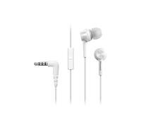 Panasonic Écouteurs Intra-Auriculaires RP-TCM55E-W, Aimant Néodyme, Micro, Touche d'Appel, Design Ergo Fit, Blanc