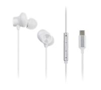 Panasonic RP-TCM225DEW USB-C Écouteurs Intra-Auriculaires, Casque Filaire avec Micro et Télécommande Intégrés, Basses Puissantes, Ajustement Personnalisable, Câble de 1,2 m, Blanc