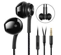 Écouteurs Filaire Intra-Auriculaires Magnétiques de Sport,Ergonomique Stéréo avec Microphone, Anti-Bruit Casque, Haute Définition, Jack 3.5mm pour Samsung,LG,Xiaomi,Sony,Huawei etc - Noir