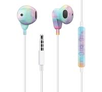 Écouteurs Filaire Intra-Auriculaires Oreillette Filaire Ecouteur Casque et Ecouteurs Ergonomique Stéréo avec Micro et Controle Volume,Jack 3.5mm Universel pour Samsung Android MP3 etc Colorée