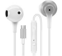 Écouteurs Filaire Type C,Casque avec Micro et Contrôle du Volume,pour Samsung,Xiaomi,iPad,Huawei,OnePlus,Google Pixel,Blanc