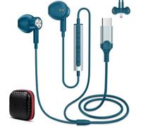 Ecouteurs Filaire Type-C pour xiaomi REDMI Note 15 Pro+ 17 Pro Max, Bleu | Écouteurs Filaires Magnétiques USB C avec Microphone et Contrôle Volume pour Honor Magic 8 Pro 400 Smart X9d/ POCO F7 F8 Pro