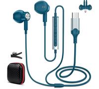 Ecouteurs Filaire Type-C pour xiaomi REDMI Note 15 Pro+ 17 Pro Max POCO F7 F8 Pro 5G, Écouteurs filaires magnétiques Couleur:Bleu
