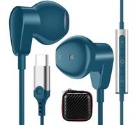 Ecouteurs Filaire USB C avec Micro pour Google Pixel 11 Pro 10a 9 10, Bleu