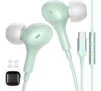 Ecouteurs Filaire USB C avec Microphone pour Honor X7e Plus, Vert